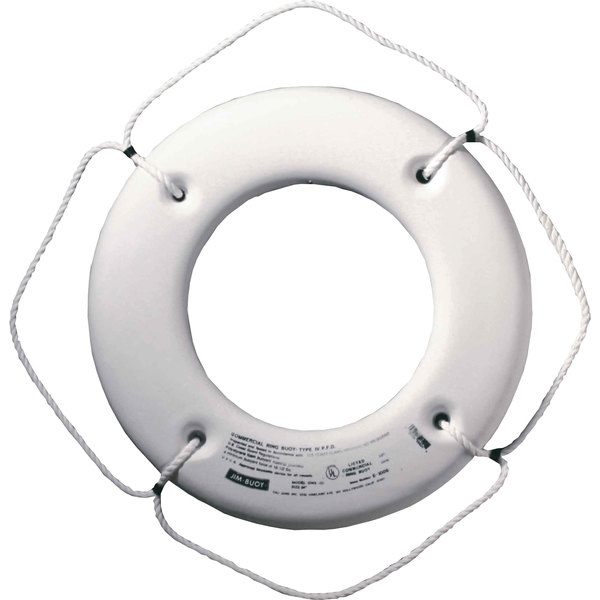 Jim-Buoy Jim-Buoy HS-30 W U.S.C.G. Approved Hard Shell Series Life Ring - 30", White HS-30 W